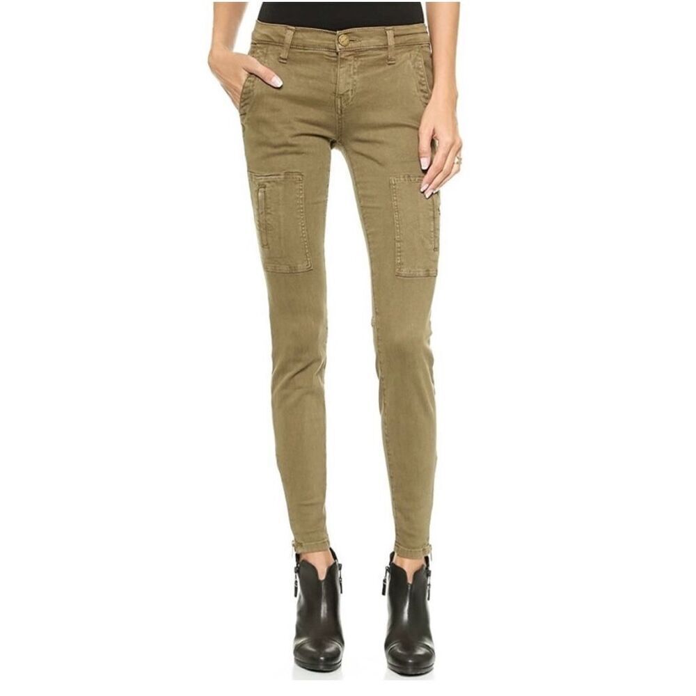 Current/Elliott Brown Gray The Flat Front Cargo Flight Pant Ankle Zipper Sz 27 E